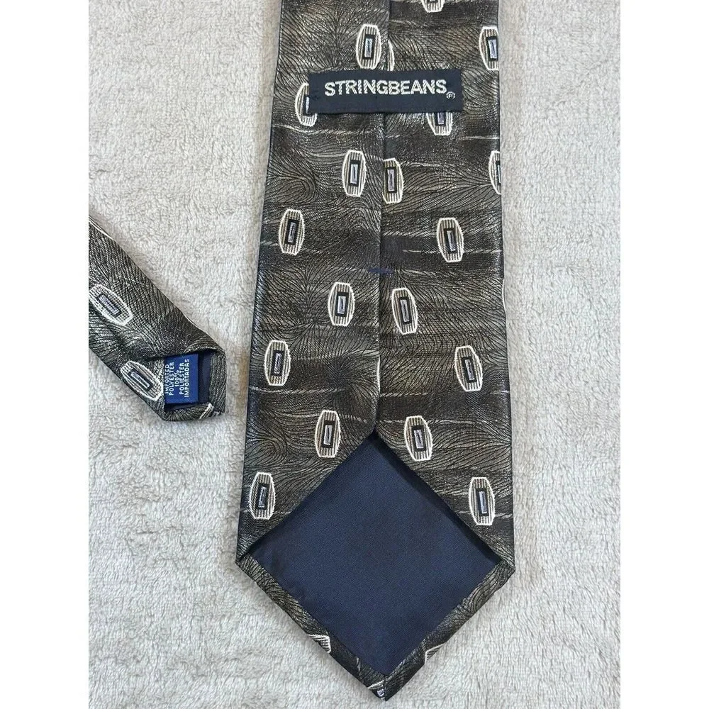 Stringbeans Men Neck Tie Classic Multicolor‎ Green 100% Polyester Made in USA